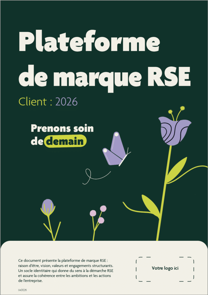 Template de plateforme de marque pour définir la raison d'être d'une entreprise