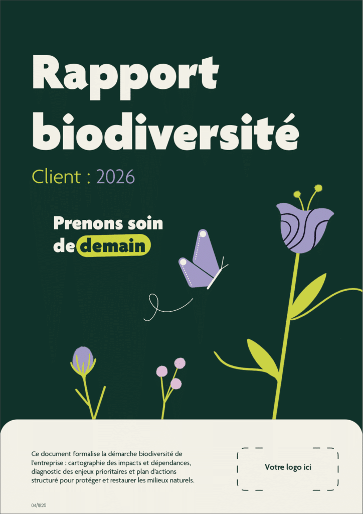Template rapport biodiversité pour entreprise - accompagnement illio
